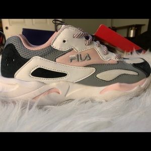 FILA pink and white shoes
